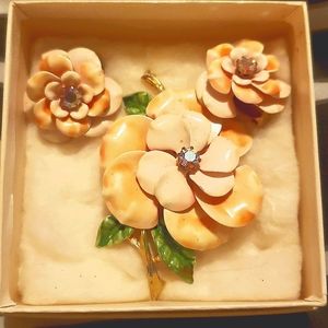 ART Brooch,and earring set Vintage,maybe 50's thru 70's.